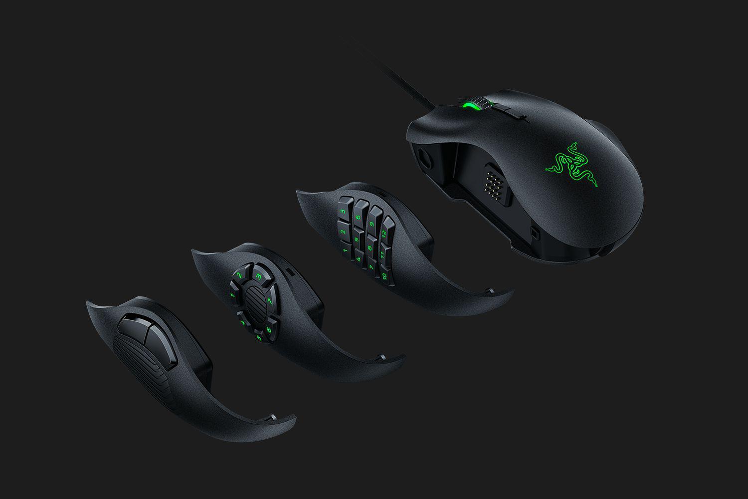 MOUSE RAZER, "Naga Trinity", gaming, cu fir, USB, optic, 16000 dpi, butoane/scroll 19/1, iluminare, butoane programabile, negru, "RZ01-02410100-R3M1" (timbru verde 0.18 lei)