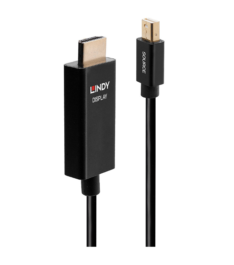 Cablu Lindy 1m Mini DP la HDMI (HDR) "LY-40921" (timbru verde 0.18 lei)