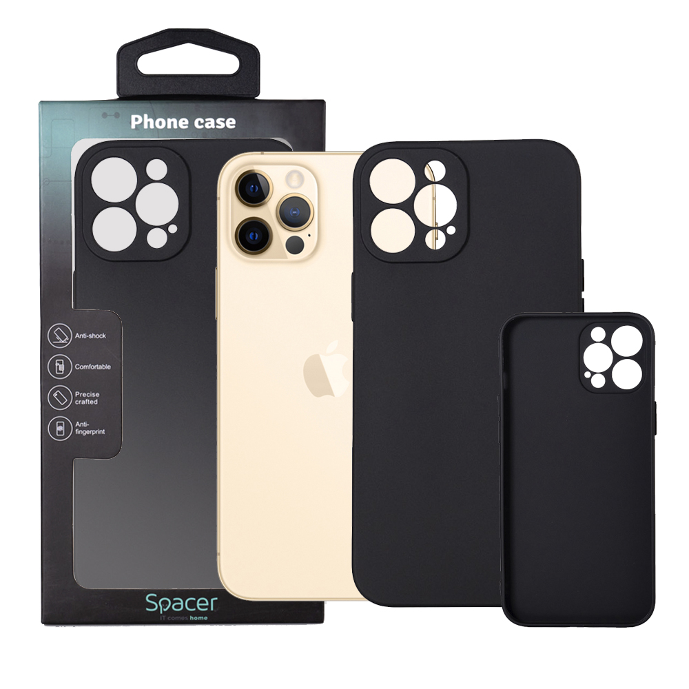 Husa Iphone 12 Pro Max Spacer, grosime 1.5mm, material flexibil TPU, negru "SPPC-AP-IP12PM-TPU"