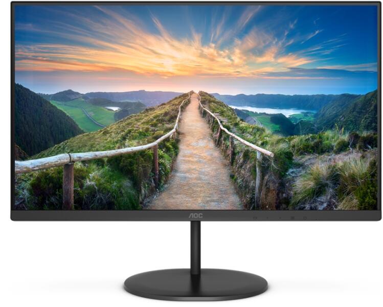 MONITOR AOC 23.8 inch, home | office, IPS, WQHD (2560 x 1440), Wide, 250 cd/mp, 4 ms, DisplayPort | HDMI, "Q24V4EA" (timbru verde 7 lei)