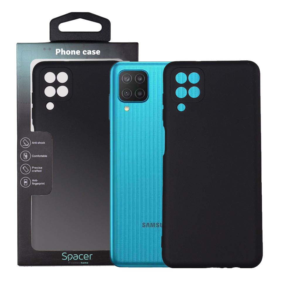 Husa Samsung Galaxy M12 Spacer, negru, grosime 2mm, material flexibil silicon + interior cu microfibra "SPPC-SM-GX-M12-SLK"