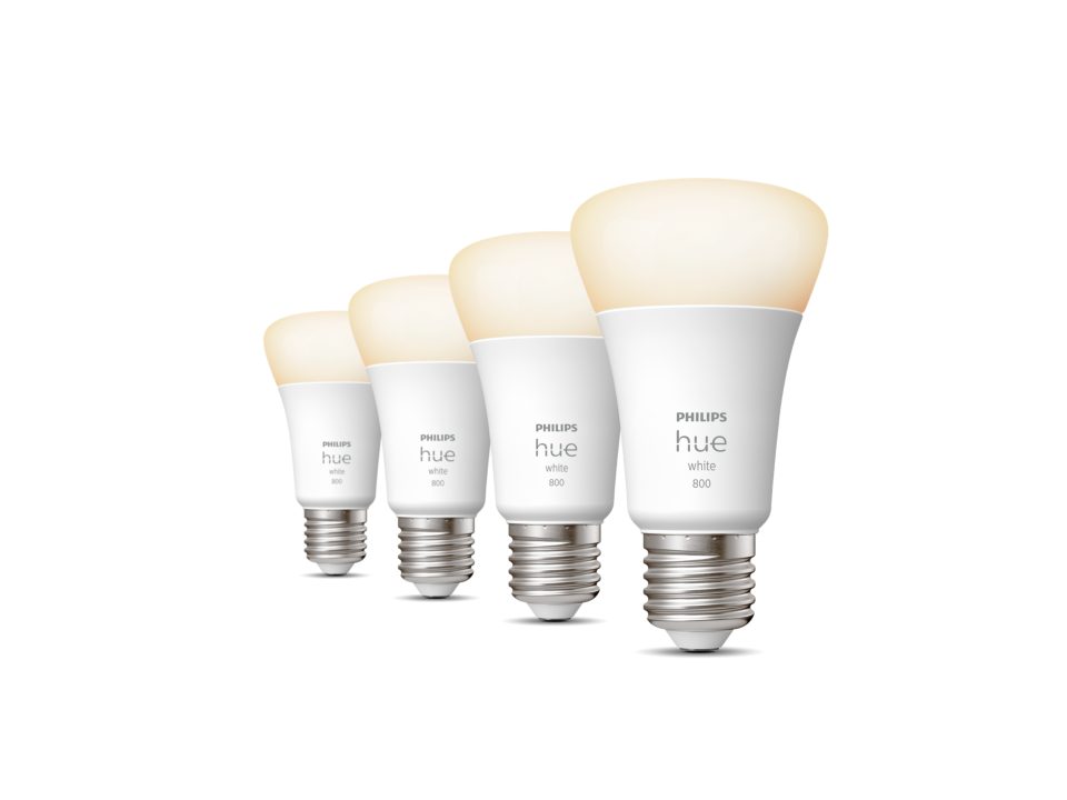 SET 4 becuri smart LED Philips, soclu E27, putere 9W, forma clasic, lumina alb calda, alimentare 220 - 240 V, "000008719514319141" (timbru verde 1.80 lei)
