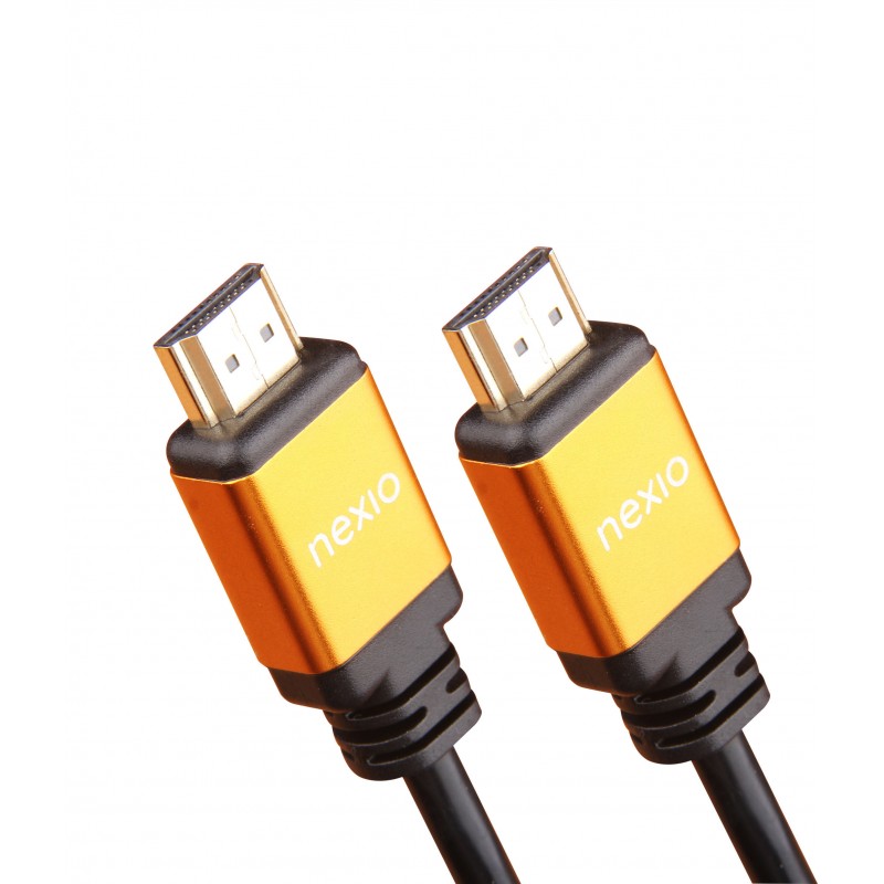 Cablu HDMI, V2.1, tata-tata, 8K@60hz, 1080P, Ultra High Speed Ethernet, carcasa metalica, contacte aurite, 1m, Negru, Nexio "NX-VN-HD50-1M" (timbru verde 0.08 lei)