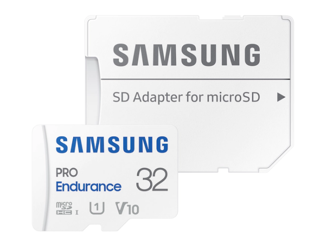 SAMSUNG PRO Endurance microSD Class10 32GB incl adapter R100/W30 up to 17520 hours, "MB-MJ32KA/EU" (timbru verde 0.03 lei)