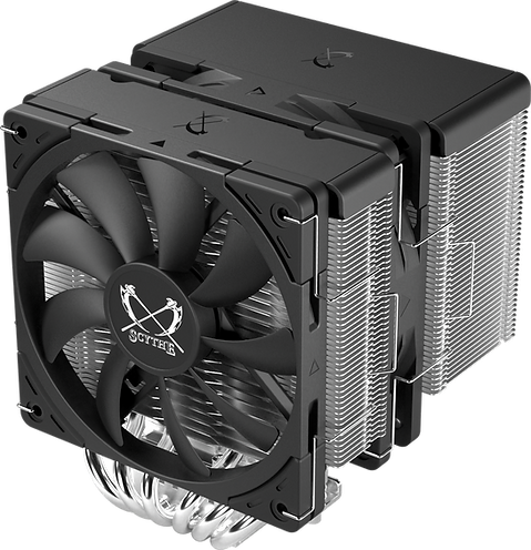 Cooler Scythe "FUMA 3", skt. universal, racire cu aer, ventilator 120 mm x 2, 1500 rpm, inaltime cooler 154mm, 6 heatpipe, "SCFM-3000" (timbru verde 2.00 lei)