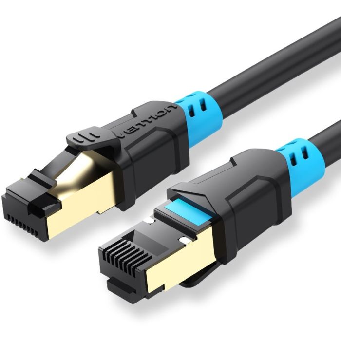 Patch cord SFTP Vention, Cat. 6, RJ-45 (T) la RJ-45 (T), 3m, 27AWG, cupru, negru, "VAP-A06-B300" (timbru verde 0.18 lei) - 6922794729360