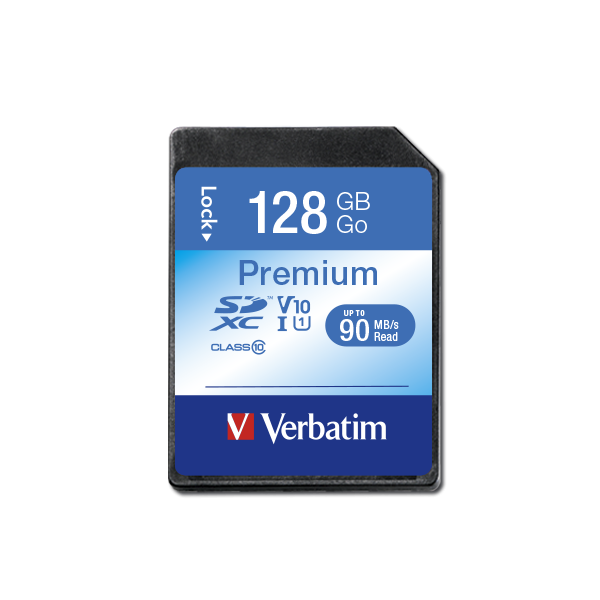 MEMORIE SD CARD VERBATIM 128GB CLASA 10 "44025" (TIMBRU VERDE 0.03 LEI)