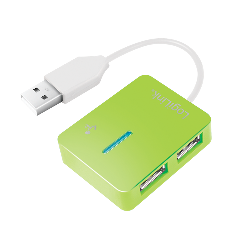 HUB extern LOGILINK, porturi USB: USB 2.0 x 4, conectare prin USB 2.0, Smile, verde, "UA0138" (timbru verde 0.18 lei)