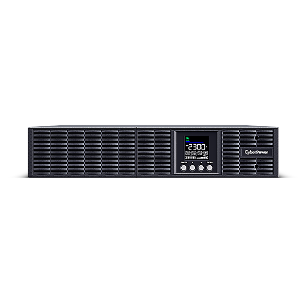 UPS CYBER POWER Online dubla conversie cu sin. pura, cu management, Rack 2U, LCD, 3000VA/2700W, 10x IEC, baterie 6x 12V/9Ah, incarcare pana la 4h, USB, 2x RJ45, RS232, slot SNMP, APFC, LCD col, EPO, tehn. GreenP, "OLS3000ERT2UA" (timbru verde 40 lei)