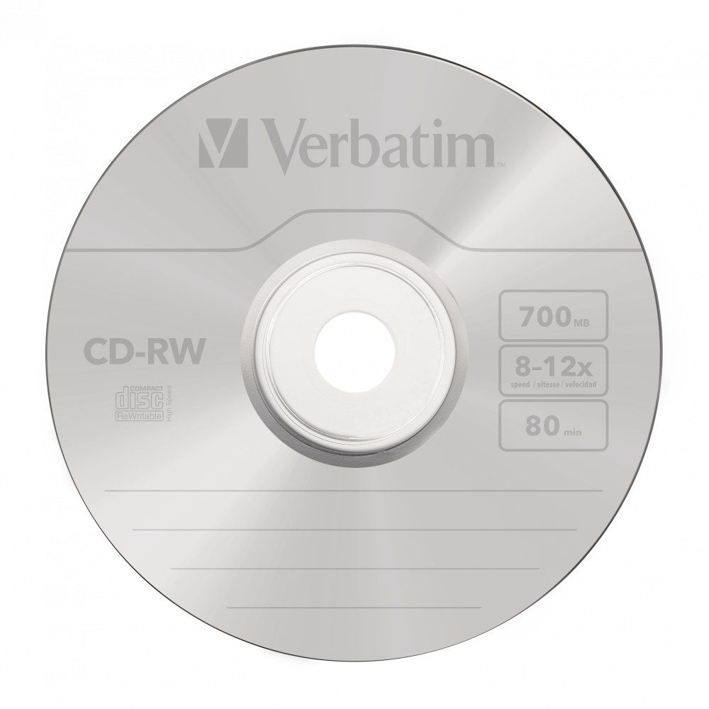 CD-RW VERBATIM 700MB, VITEZA 12X, 10pack, JewelCase, "43148"