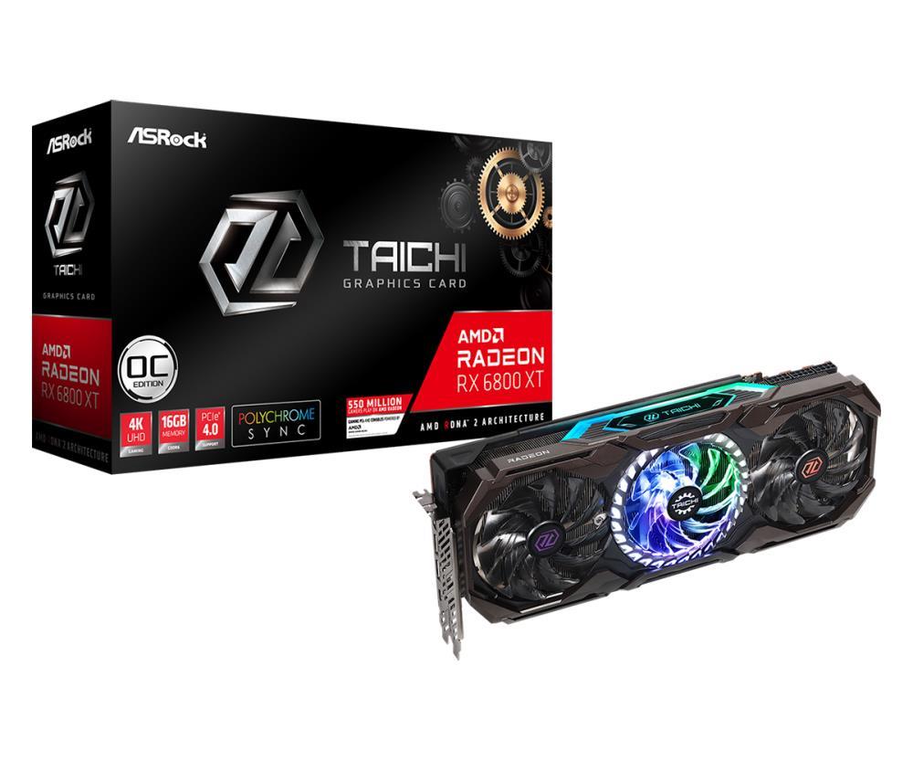 PLACA VIDEO ASROCK "Radeon RX 6800 XT Taichi X 16G OC", 16 GB GDDR6 256 biti, PCI Express 4.0 x 16, HDMI DisplayPort x 3, sistem racire aer, "RX6800XT TCX 16GO"
