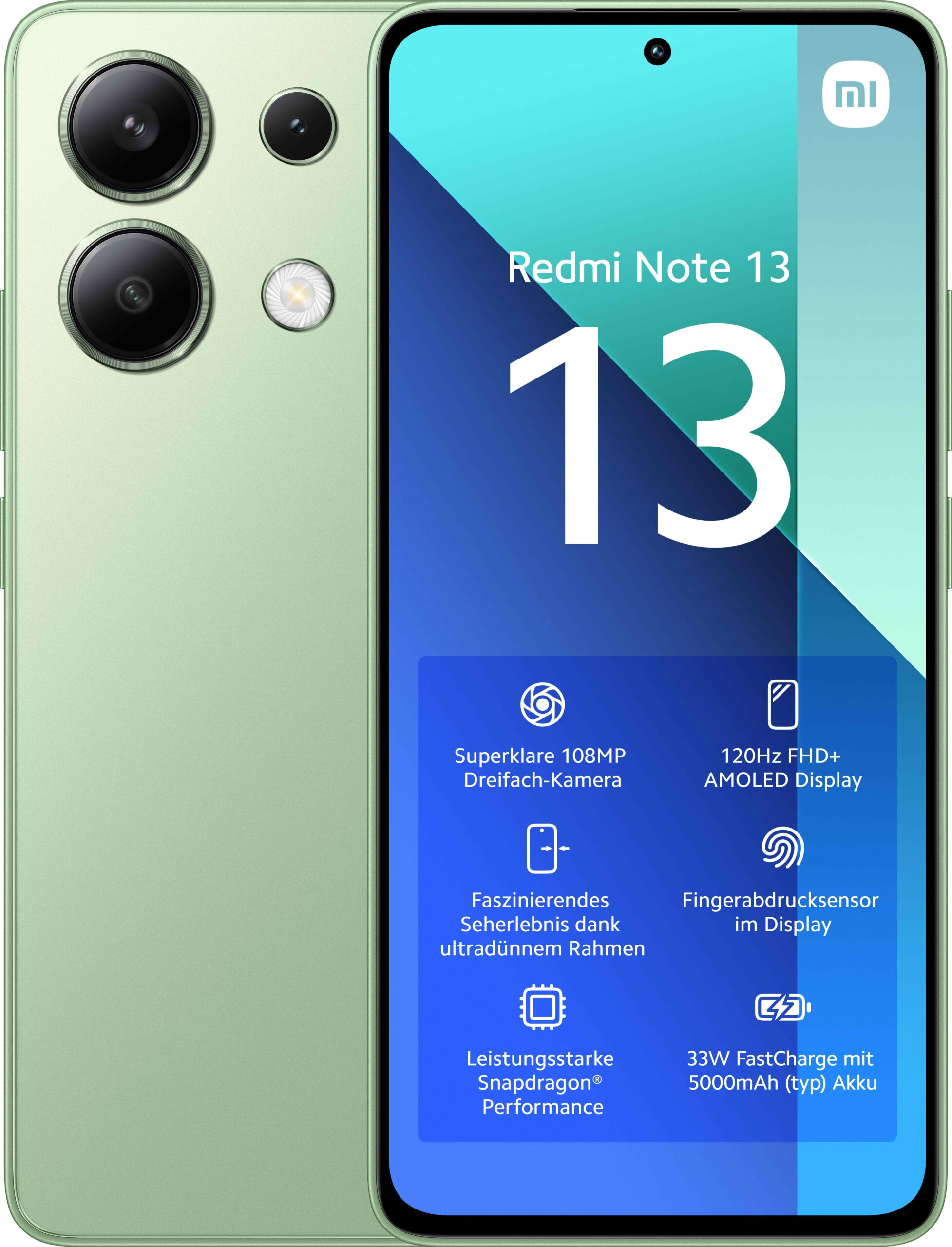 Smartphone Redmi Note 13 128GB 6GB RAM Dual SIM Green "MZB0G66EU" (timbru verde 0.45 lei)