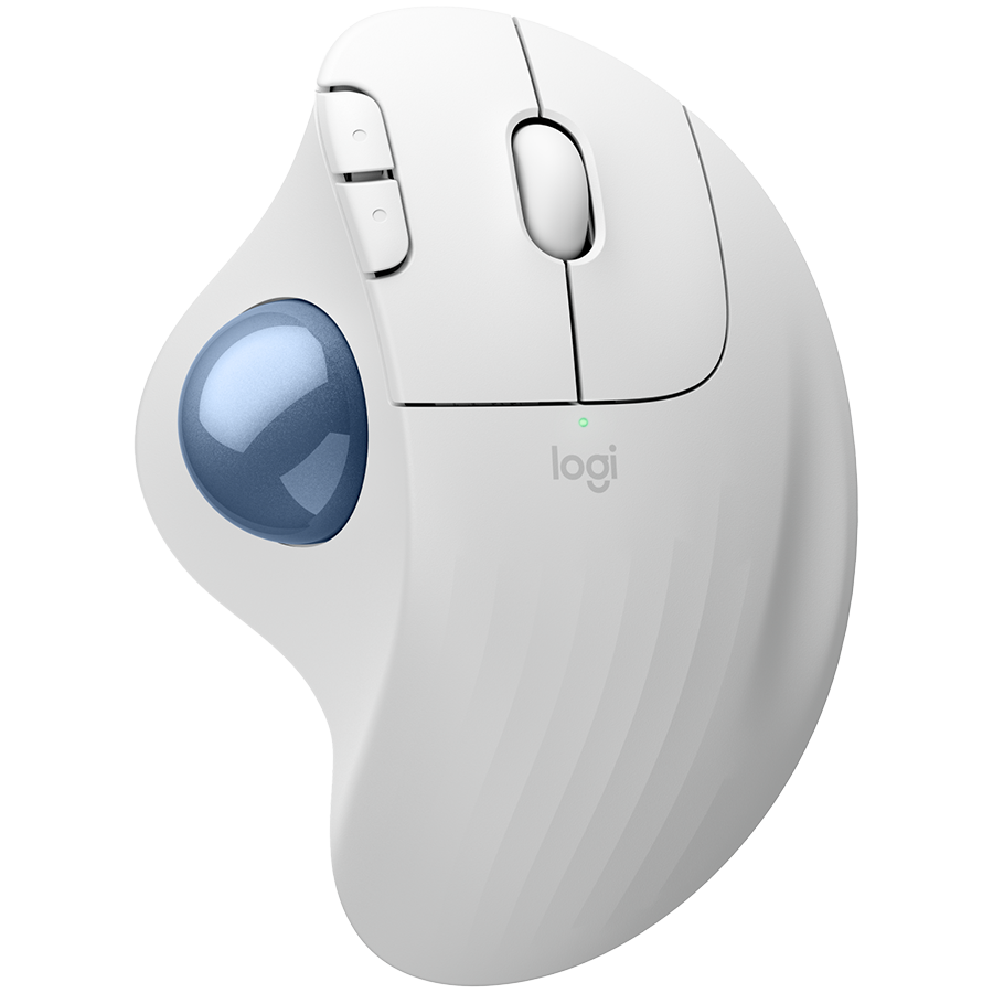 LOGITECH ERGO M575S Wireless Trackball - OFFWHITE+BLUE BALL - BT - EMEA28-935 "910-007030" (timbru verde 0.18 lei)