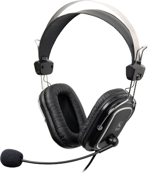 CASTI A4tech, "ComfortFIt", cu fir, standard, utilizare multimedia, microfon pe brat, conectare prin Jack 3.5 mm, negru, "HS-50", (timbru verde 0.8 lei)