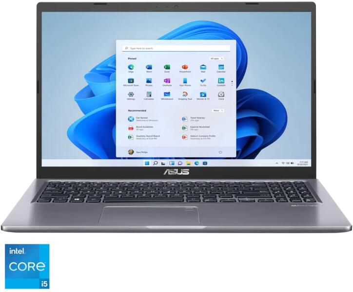 NOTEBOOK Asus, 15.6 inch, i5-1135G7, 8 GB DDR4, SSD 512 GB, Intel Iris Xe Graphics, Windows 11 Home, "X515EA-BQ1114W" ((timbru verde 3.5 lei)