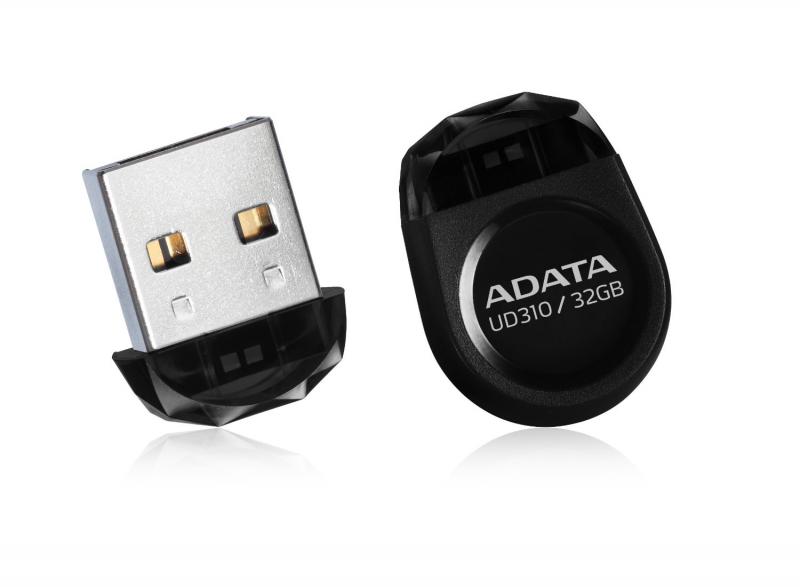 MEMORIE USB 2.0 ADATA 64 GB, cu capac | profil mic, carcasa plastic, negru, "AUD310-64G-RBK" (timbru verde 0.03 lei)