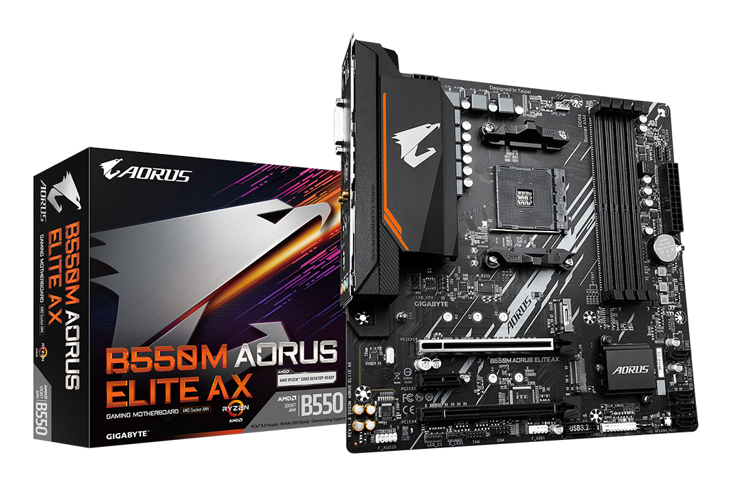 Placa de baza Gigabyte B550M AORUS ELITE AX, AMD B550, Socket AM4, mATX "B550M AORUS ELITE AX"