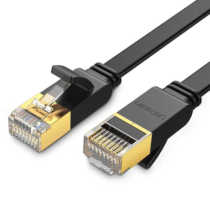 PATCH CORD U/FTP Ugreen Cat7, "NW106" fire din cupru, flat cable, viteza maxima 10 Gbps, 3m, negru "11262" (timbru verde 0.08 lei) - 6957303882625