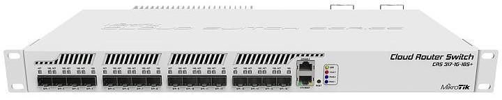 SWITCH Mikrotik, Gigabit x 1, SFP+ x 16, managed, rackabil, "CRS317-1G-16S+RM" (timbru verde 2 lei)