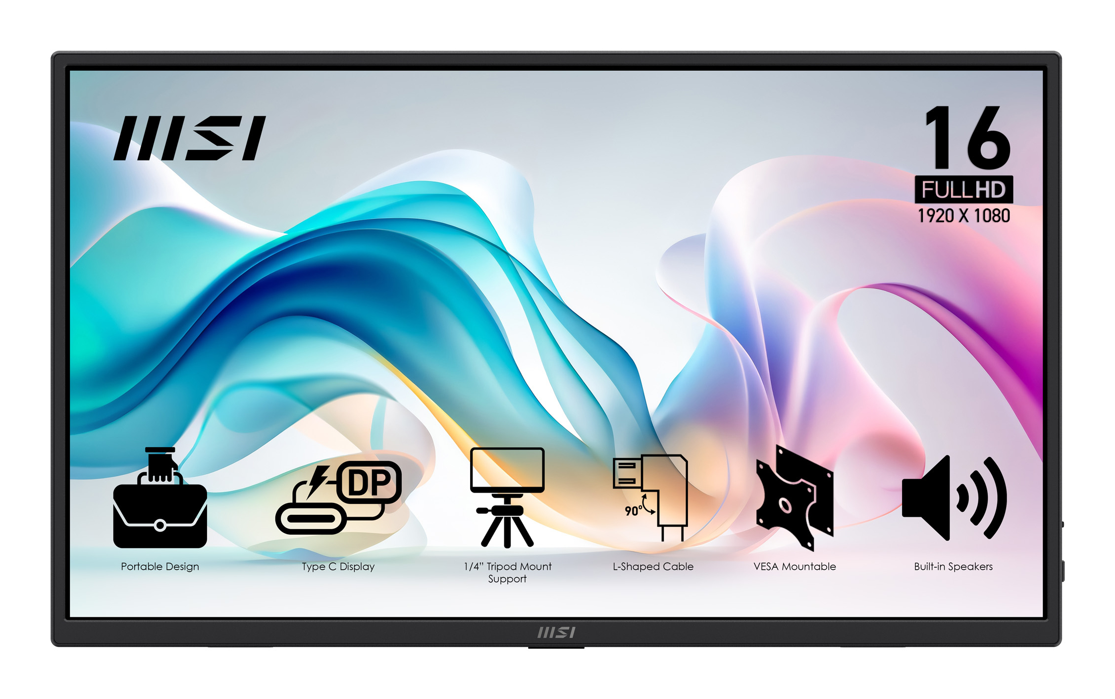MSI PRO MP165 E6 15.6inch IPS FHD 60Hz 4ms HDMI 2xUSB Type C 2x1W Speaker "PRO MP165 E6" (timbru verde 7 lei)