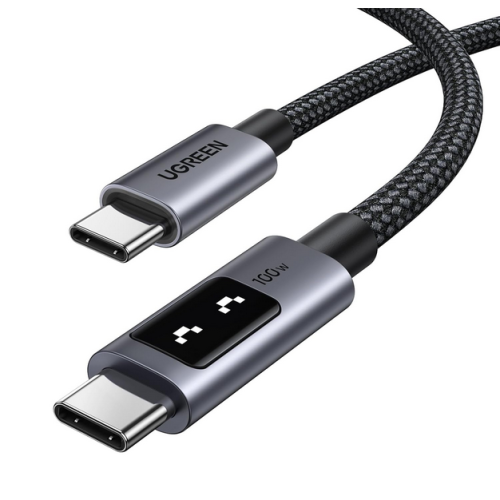 CABLU alimentare si date Ugreen, "L509", Fast Charging Data Cable pt. smartphone, USB Type-C la USB Type-C 100W/5A, 3m, braided, gri "35513" (timbru verde 0.08 lei)