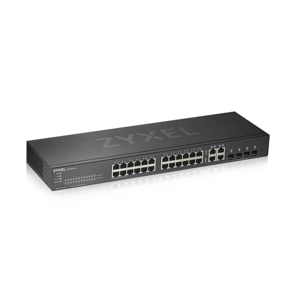 SWITCH ZYXEL, GS1920-24v2, porturi Gigabit x 24, SFP x 4, managed, rackabil, carcasa metalica, "GS1920-24V2-EU0101" (timbru verde 2 lei)