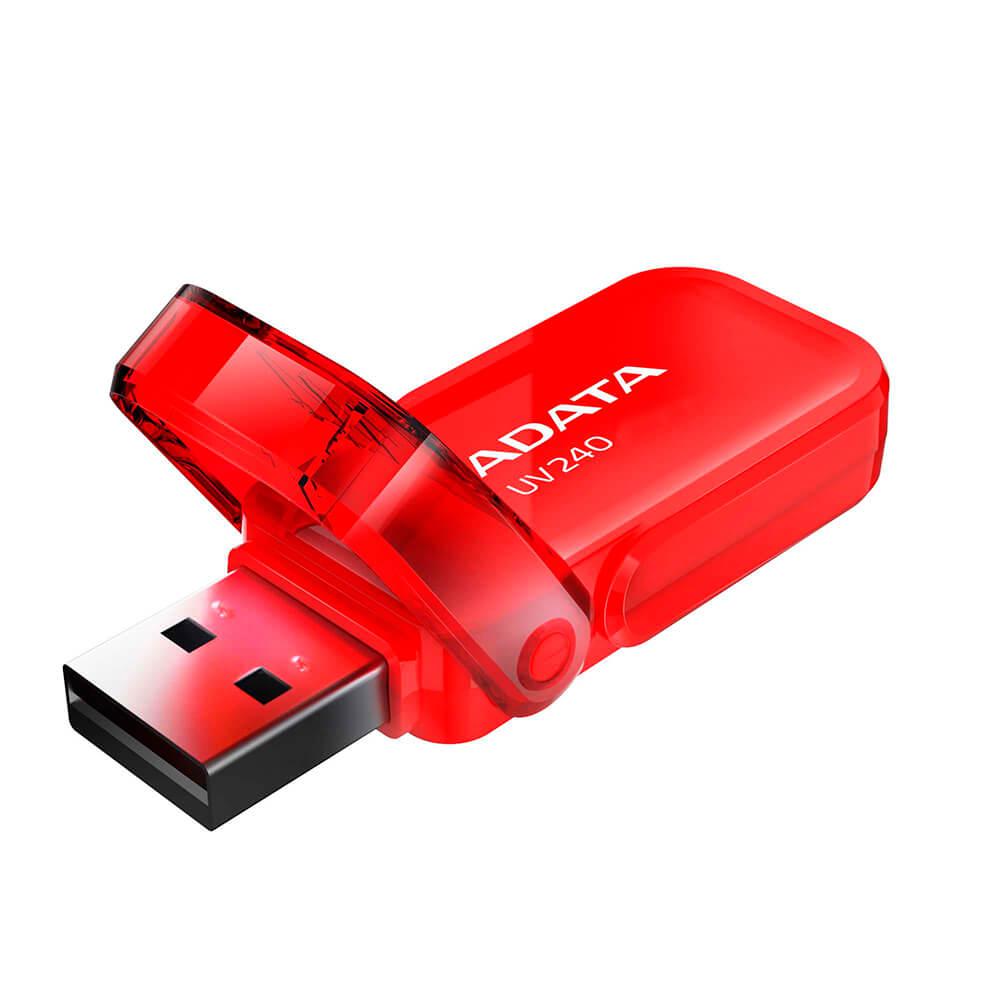 MEMORIE USB 2.0 ADATA 32 GB, cu capac, carcasa plastic, rosu, "AUV240-32G-RRD" (timbru verde 0.03 lei)
