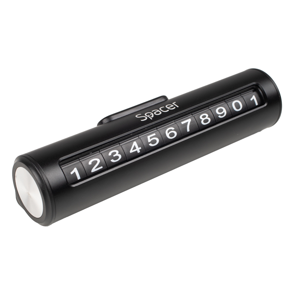 SUPORT numar de telefon parbriz Spacer, Functie ascundere numar, Negru, "SPAA-PHNR-01"