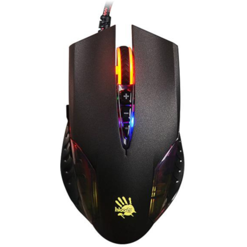 MOUSE A4tech, gaming, cu fir, USB, optic, 3200 dpi, butoane/scroll 8/1, iluminare, butoane programabile, negru, "Q50" (timbru verde 0.18 lei)