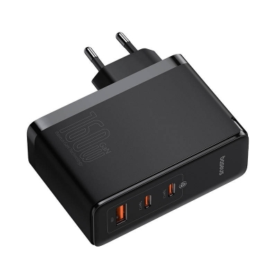 INCARCATOR RETEA Baseus GaN5 Pro Digital,Quick Charge 160W,2xUSB Type-C Output 5V/3A,1xUSB,(include cablu USB Type-C la USB Type-C de 240W),negru"P10110825113-00"(timbru verde 0.18 lei)-6932172635046