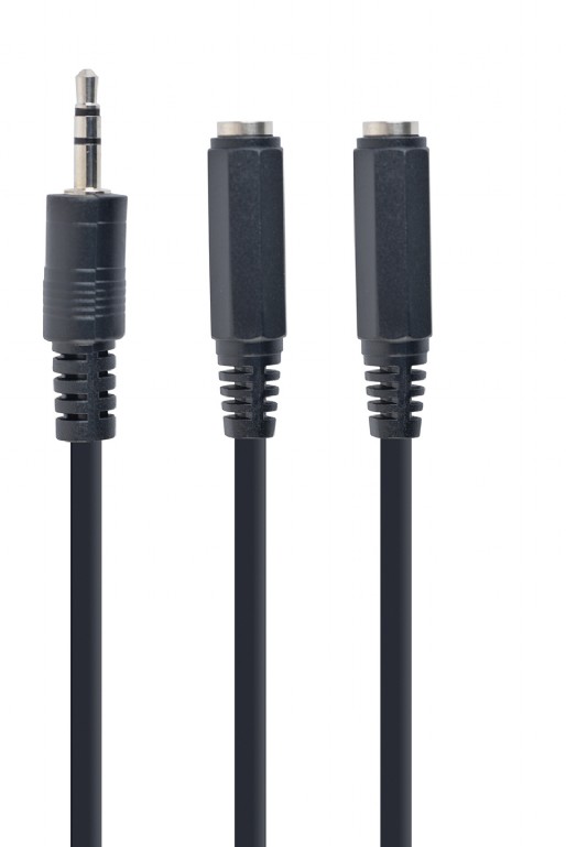 CABLU AUDIO GEMBIRD spliter (1 x 3.5 jack T la 2 x 3.5 jack M), 10cm, negru "CCA-415-0.1M" (timbru verde 0.08 lei)