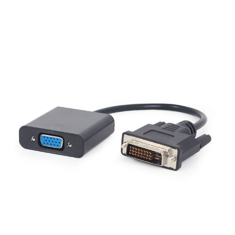 CABLU video GEMBIRD, adaptor DVI-D DL (T) la VGA (M), 20cm, rezolutie maxima Full HD (1920 x 1080) la 60Hz, negru, "A-DVID-VGAF-01" (timbru verde 0.08 lei)