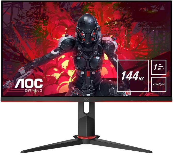MONITOR AOC - gaming 27 inch, Gaming, IPS, Full HD (1920 x 1080), Wide, 250 cd/mp, 1 ms, HDMI | DisplayPort, "27G2U/BK" (timbru verde 7 lei)
