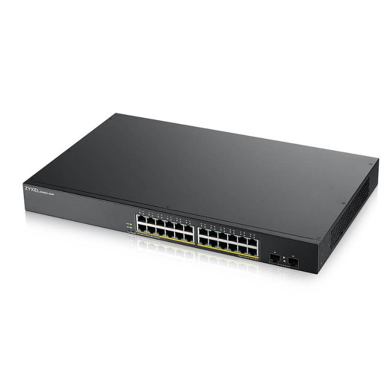 SWITCH ZyXel, Gigabit x 24, SFP x 2, managed, rackabil, carcasa metalica, "GS190024HPV2-EU010" (timbru verde 2 lei)