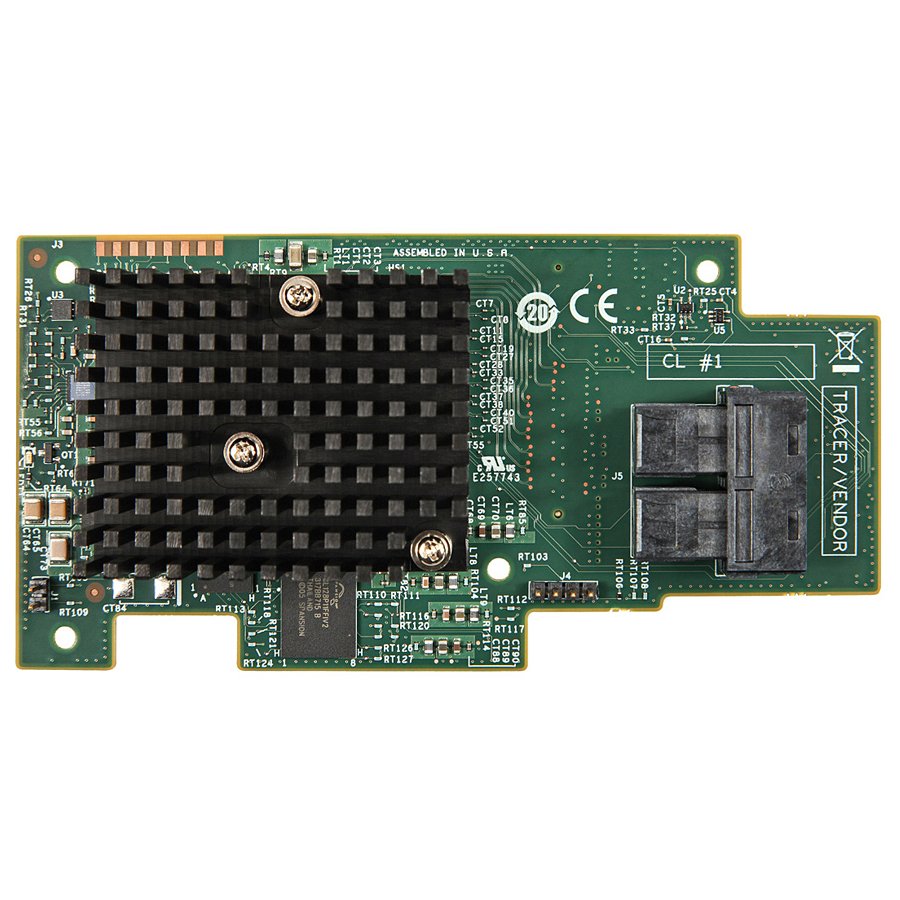Intel Integrated RAID Module RMS3CC080, Single 8xPorts Internal SAS/SATA HDmSAS, 1GB Cache, DualCore RAID-On-Chip (ROC) LSI3108, PCIe x8 Gen3, 128xDevices "RMS3CC080" (timbru verde 7 lei)