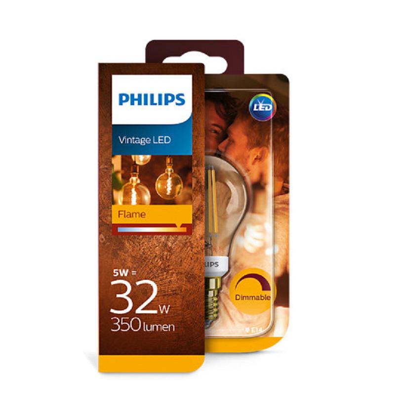 BEC LED Philips, soclu E14, putere 5W, forma clasic, lumina alb calda, alimentare 220 - 240 V, "000008718696814154" (timbru verde 0.45 lei)