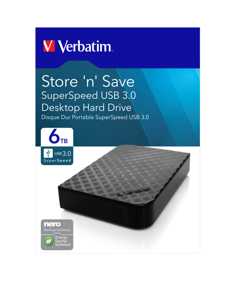 HDD VERBATIM GEN 2 6TB 3.5" USB 3.0, "47686" (timbru verde 0.8 lei)