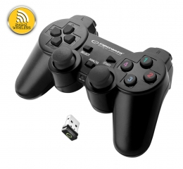 Gamdepad Esperanza Gladiator EGG108G cu vibratii Wireless PC/PS3 Negru "EGG108K" (timbru verde 0.8 lei)