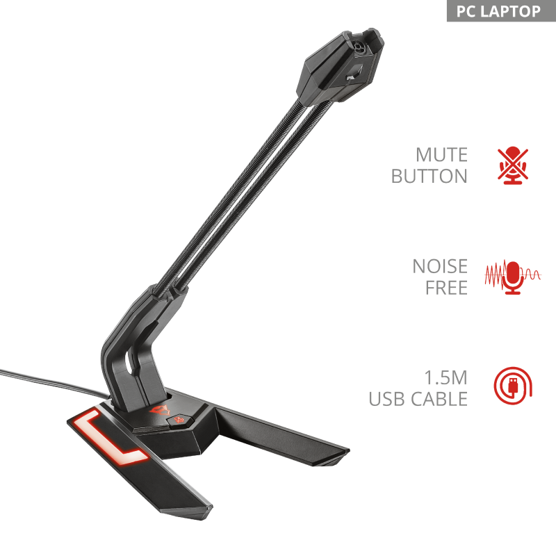 MICROFON GAMING TRUST GXT 210 BLACK "20688" (timbru verde 0.03 lei)