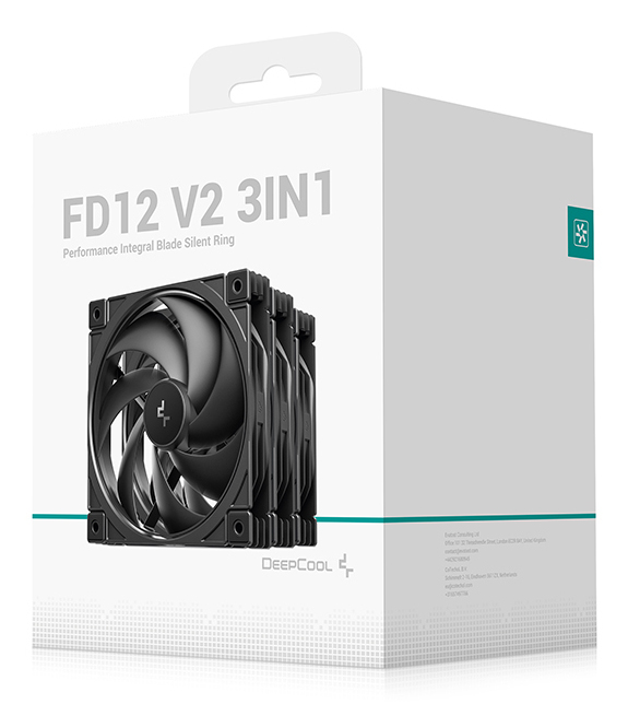 Set 3 ventilatoare DeepCool "FD12 V2 3IN1", 120mm, 500 - 2500 RPM, hydro bearing, 79 cfm, 4-Pin PWM, negru, "R-FD12V2-BKNPN3-G" - imagine 7