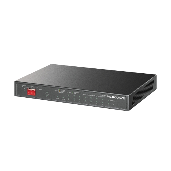 SWITCH PoE MERCUSYS 8× Gigabit PoE+ si 2× Gigabit Uplink, buget PoE maxim 111 W, compatibil cu IEEE 802.3af/at PoE+, metalic "MS110GMP" (timbru verde 2 lei)
