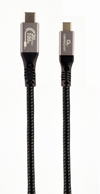 CABLU alimentare si date GEMBIRD, pt. smartphone, USB 3.2 Gen2 Type-C (T) la USB 3.2 Type-C (T), 100W, 1.5m, negru, "CCBP-USB3-CMCM100-1.5M" (timbru verde 0.18 lei)