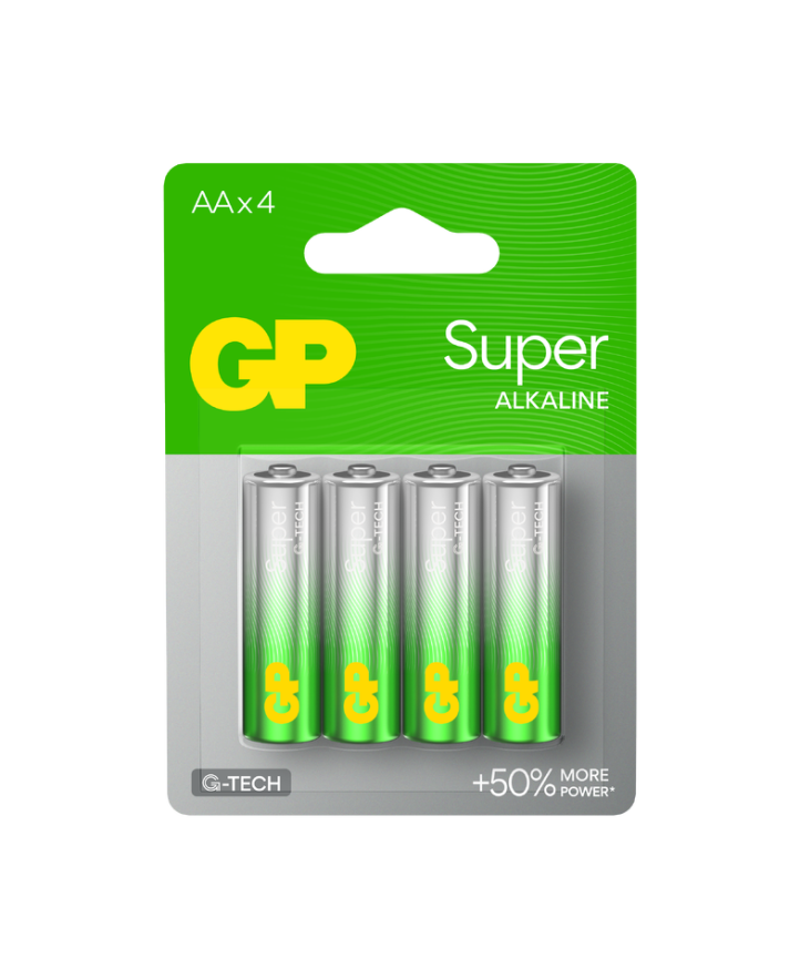 Baterie GP Batteries, Super Alcalina AA (LR6) 1.5V alcalina, blister 4 buc. "GP15AETA21-2GSB4" "GPPCA15AS598" (timbru verde 0.32 lei) 53874