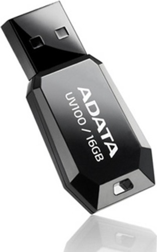 MEMORIE USB 2.0 ADATA 16 GB, profil mic, carcasa plastic, negru, "AUV100-16G-RBK" (timbru verde 0.03 lei)
