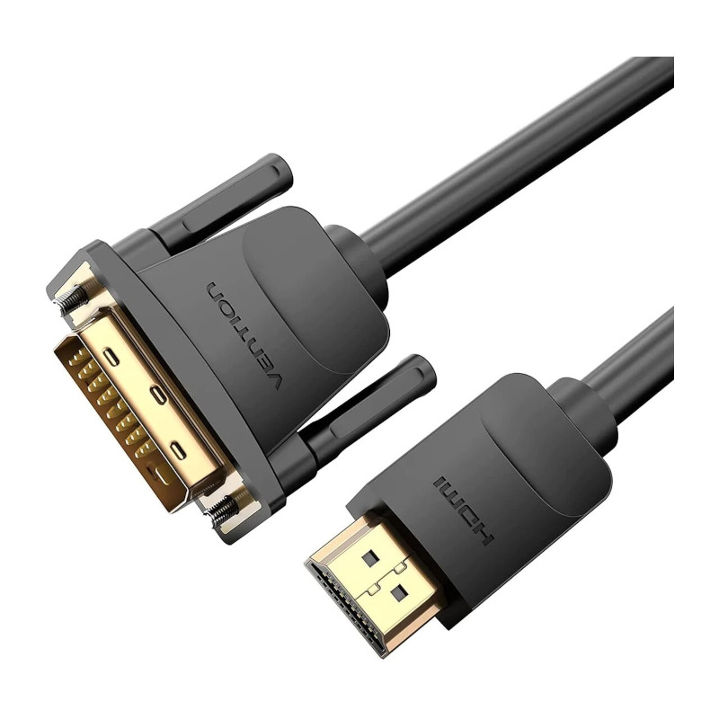 Cablu video Vention, HDMI(T) la DVI-D(T) 24+1 pin, 5m, rezolutie 4K la 60Hz, PVC, negru, "ABFBJ" (timbru verde 0.08 lei) - 6922794732841