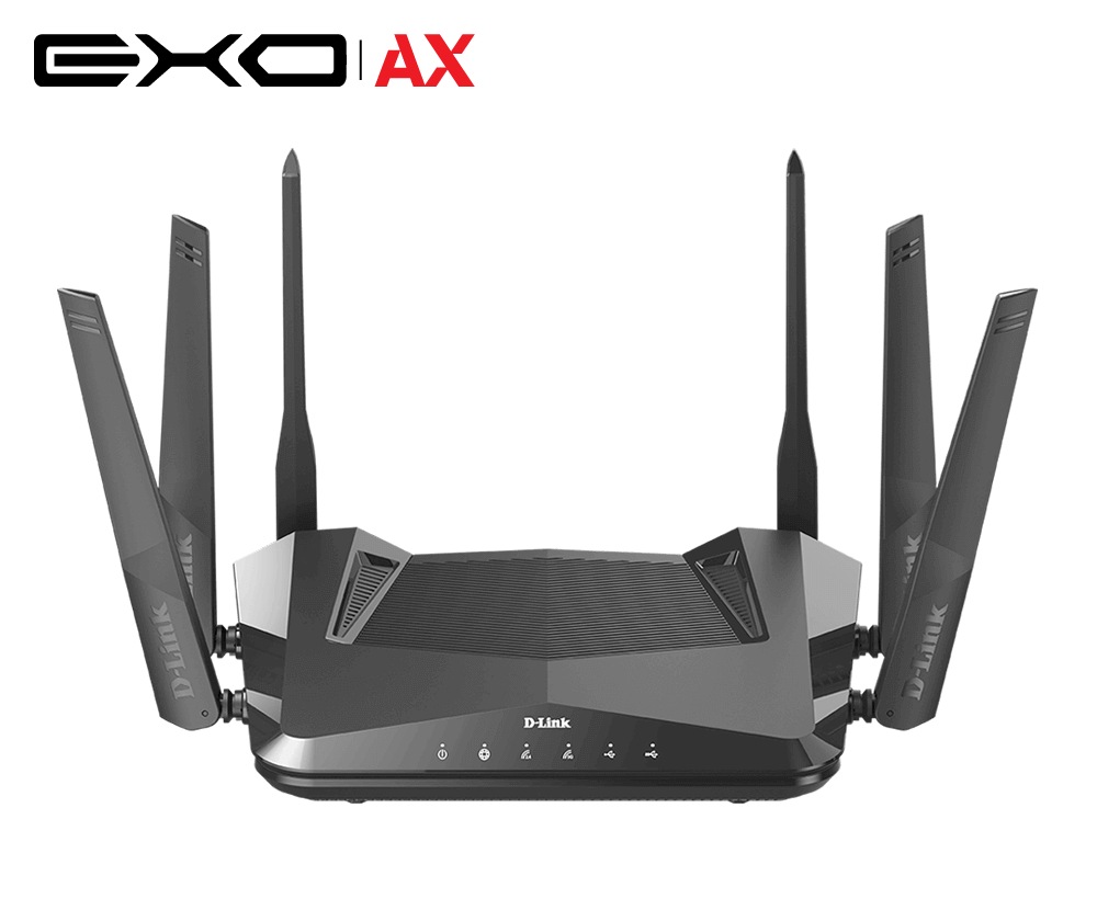 ROUTER D-Link wireless 5400Mbps,1 x WAN Gigabit, 4 porturi LAN Gigabit, 2.4 Ghz/5 Ghz dual band,1 X USB 2.0 si 1x USB 3.0, 6 antene externe, WI-FI 6 "DIR-X5460" (timbru verde 0.8 lei)