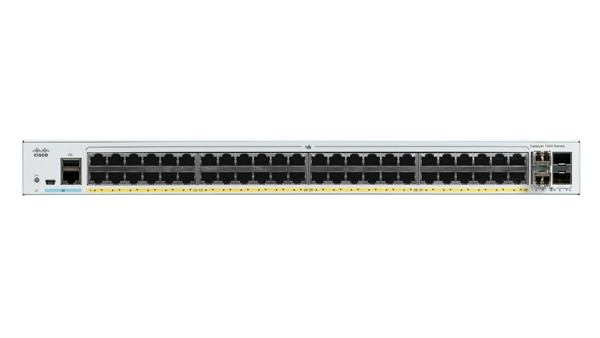 SWITCH. PoE CISCO, "Catalyst 1000"port Gigabit x 48, SFP SFP+ x 4, managed, rackabil, carcasa metalica, "C1000-48P-4X-L" (timbru verde 2 lei)