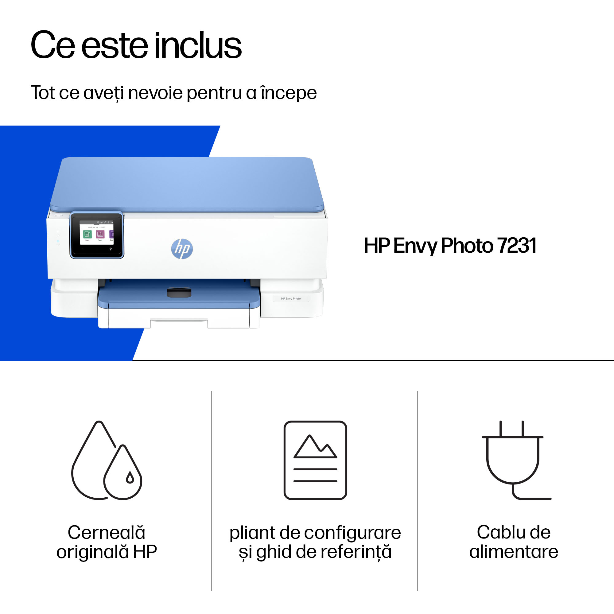 Multifunctional InkJet Color HP, ENVY PHOTO 7231, A4, Functii: Impr.|Scan.|Cop., Vit.Print. 15ppm, Conectivitate:USB|WIFI, Duplex:Da, ADF:ADF(incl.TV 8lei) "B6JW3B" - imagine 3