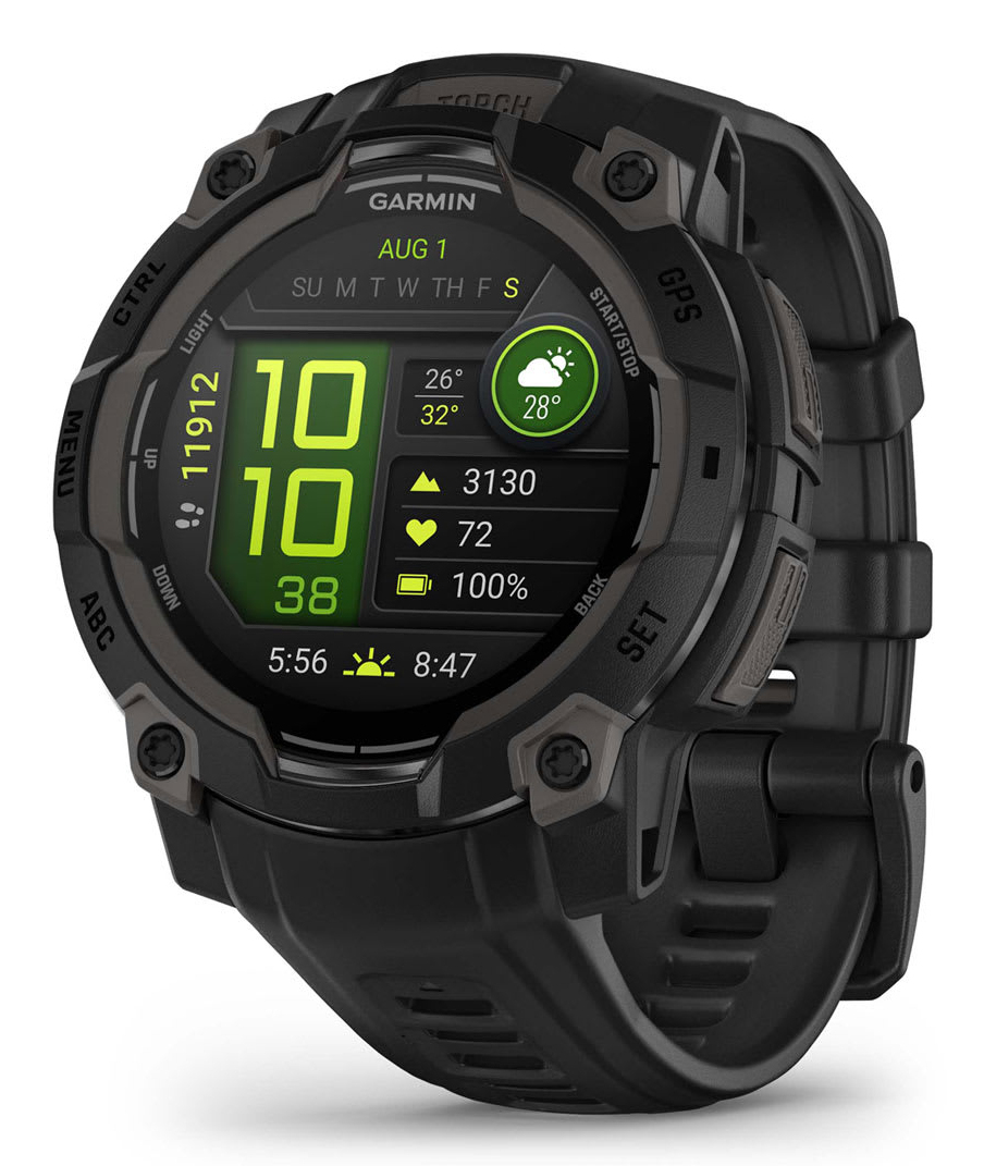 Smartwatch Instinct 3 45 mm, AMOLED Black with black band "010-02936-00" (timbru verde 0.8 lei)