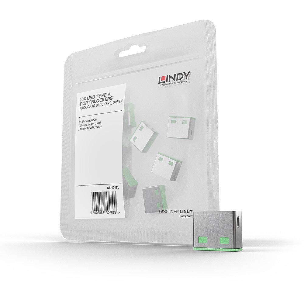 Lindy 10 USB Port Locks GREEN no Key, "LY-40461"